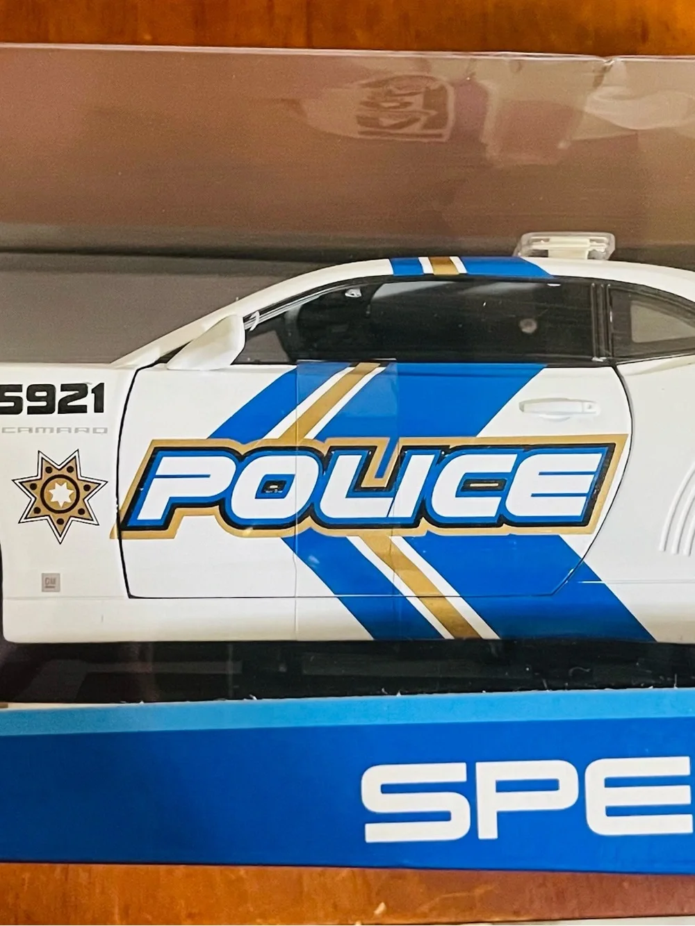 Police Maisto White Blue & Gold Camaro Toy Car